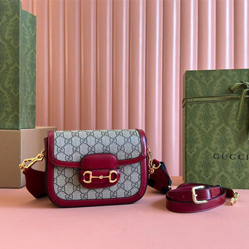 Túi xách Gucci Horsebit mini siêu cấp 658574 - màu đỏ