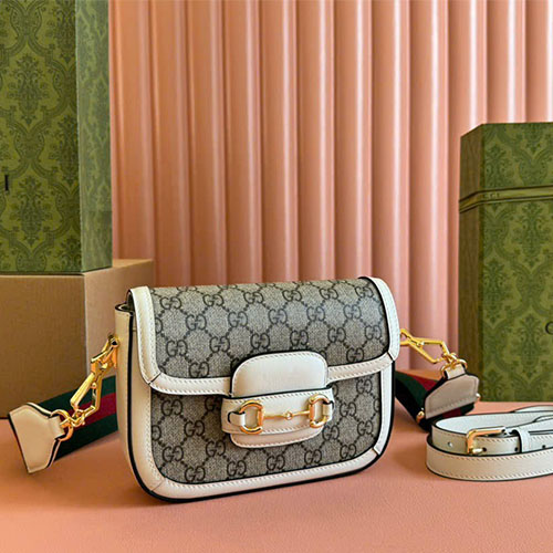 Túi xách Gucci Horsebit mini siêu cấp 658574 - màu trắng