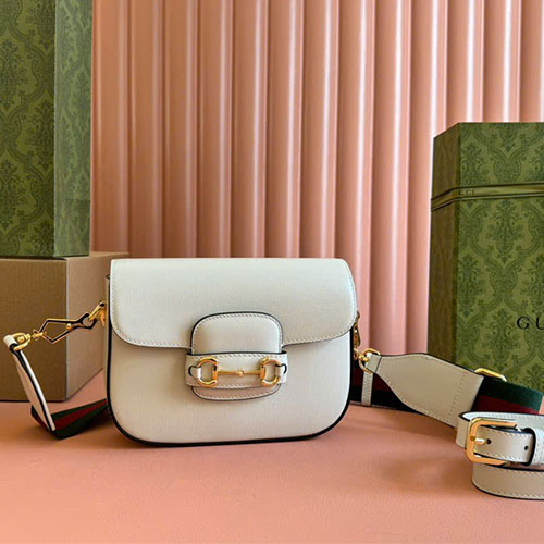Túi xách Gucci Horsebit mini siêu cấp 658574 - màu trắng