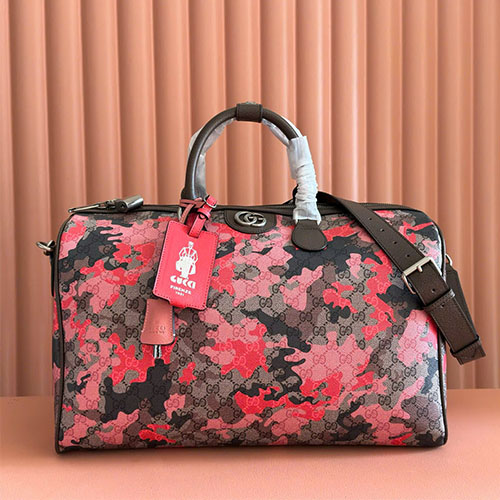 Túi xách Gucci siêu cấp GG du lịch marble camo 834460 hồng camo / PVC