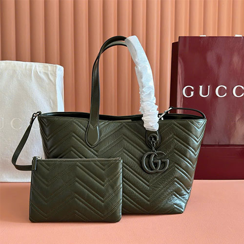 Túi xách Gucci siêu cấp GG Marmont tote – bucket 855279 xanh lá / da mềm