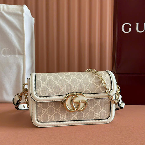 Túi xách Gucci siêu cấp Go Denim GG Monogram 826761 màu yến mạch