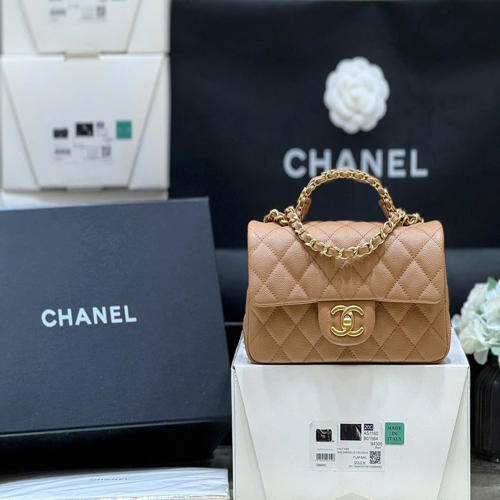 Túi xách Handbag Chanel 25B Like Auth Dáng Mini Cỡ Lớn – Bộ Sưu Tập Thu Đông (Màu Caramel)