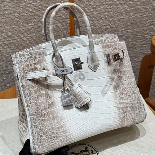 Túi Xách Hermès Birkin 25 Da Cá Sấu Himalaya Niloticus Siêu Vip Size 25cm