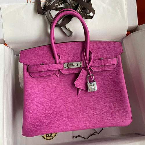 Túi Xách Hermès Birkin 25 Màu Hồng Ngọc Like Auth Size 25 cm