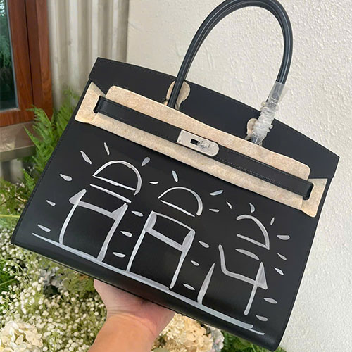 Túi xách Hermès Birkin 30 cm vẽ tay graffiti nhà – like auth 50%