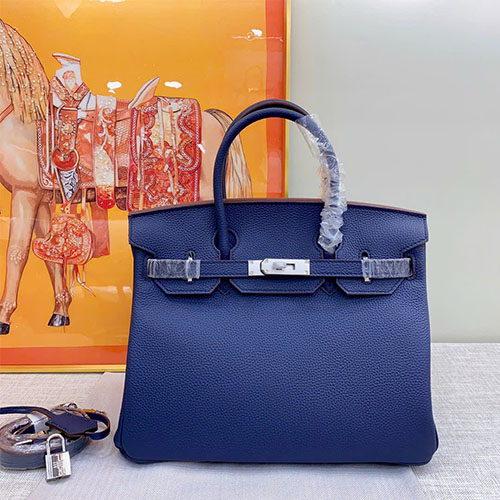 Túi xách Hermes Birkin Super – Bản nâng cấp mới (khóa bạc) màu xanh đen