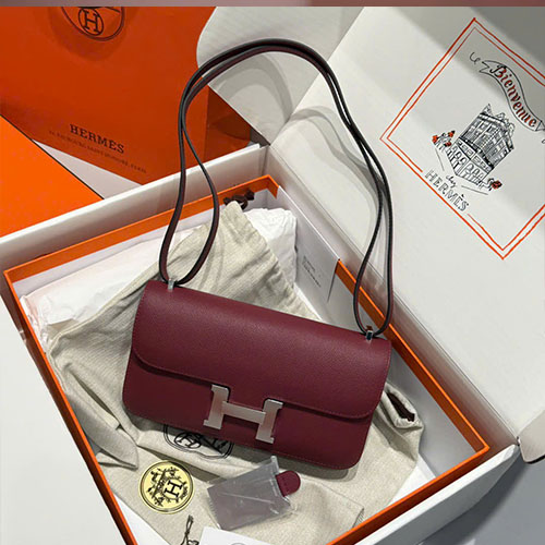 Túi Xách Hermès Constance Elan Màu Đỏ Ruby Siêu Vip Size 24cm