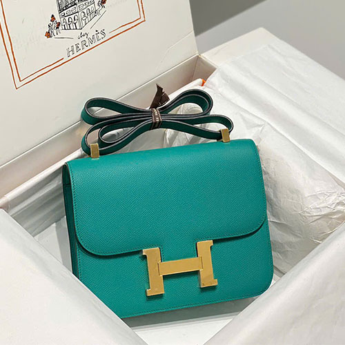 Túi xách Hermes Constance like auth may tay 50% – màu xanh Verona khóa vàng