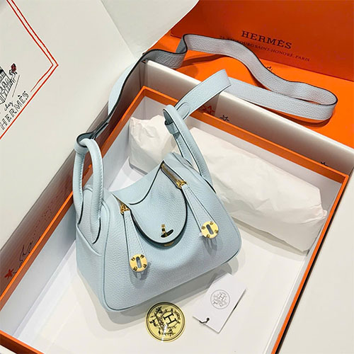 Túi xách Hermes Mini Lindy like auth 50% – màu xanh