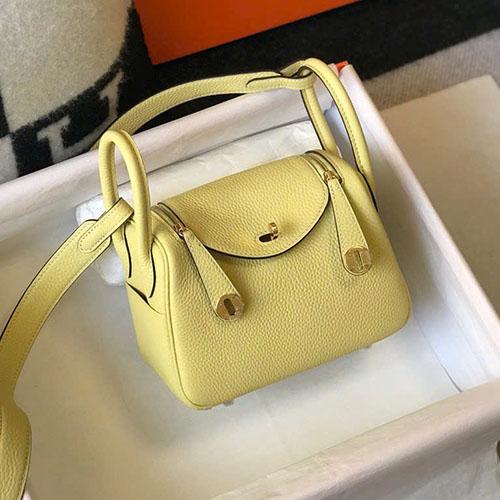 Túi Xách Hermes Mini Lindy Màu Vàng Siêu Vip Size 19cm
