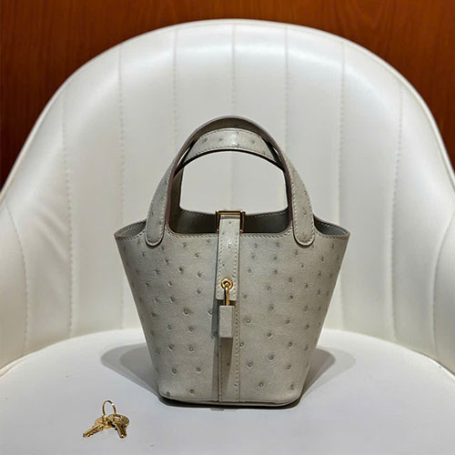 Túi Xách Hermes Picotin 14cm Màu Xám Siêu Vip Size 14cm