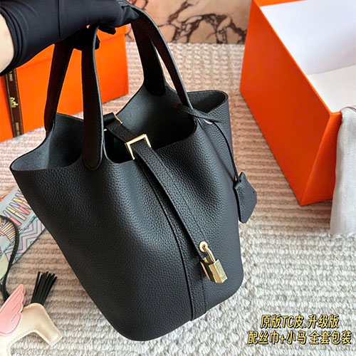 Túi xách Hermès Picotin Lock 18 TC Leather Nâng Cấp Super Full Box - màu đen