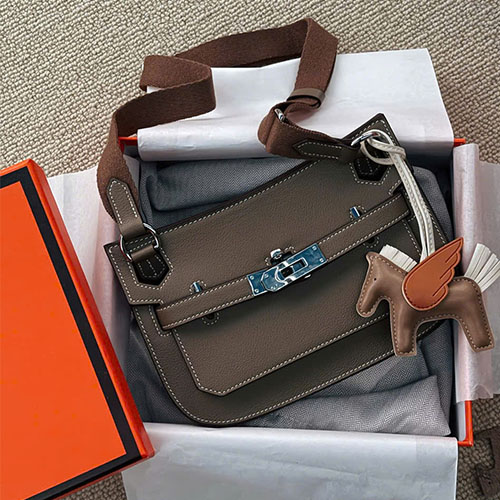 Túi xách Hermes super full box Mini Gypsiere (Mini 吉普赛) - xám xanh