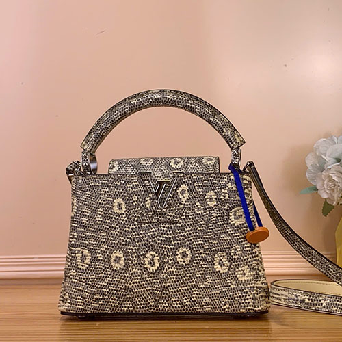 Túi xách Louis Vuitton Capucines Mini N48865 Màu Vàng Da Dập Vân Thằn Lằn