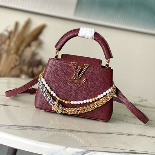 Túi xách Louis Vuitton Capucines Mini VIP M27308 màu đỏ táo