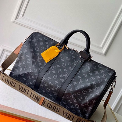 Louis Vuitton LV Boston Bag Keepall Bandouliere 45 Brown Monogram 3225132   Đức An Phát