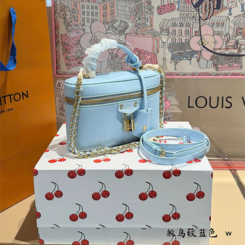 Túi xách Louis Vuitton mini chain handbag hàng full box - màu xanh