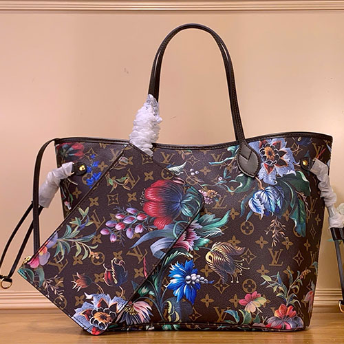 Túi xách Louis Vuitton Neverfull MM M28918 Monogram Hoa In Siêu VIP