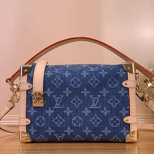Túi xách Louis Vuitton Side Trunk M27450 Denim Monogram Màu Xanh Siêu VIP