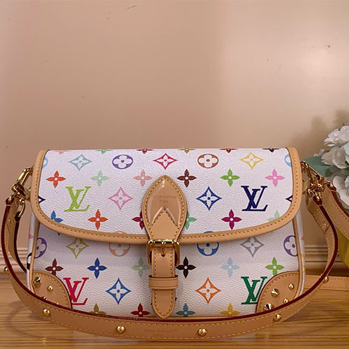 Túi xách Louis Vuitton siêu vip DIANE Murakami M27866 trắng đa sắc