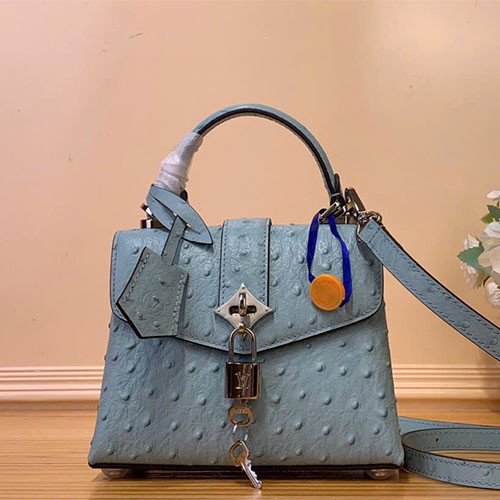 Túi xách Louis Vuitton siêu vip ROSE DES VENTS Mini vân da đà điểu