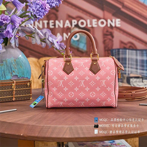 Túi xách Louis Vuitton Speedy P9 Bandoulière 25 – Màu hồng sữa (Milkshake Pink)