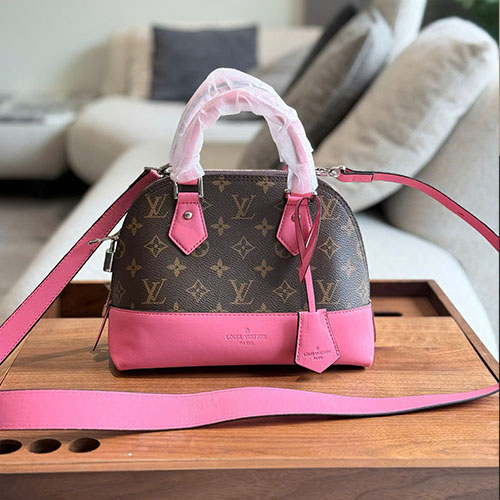 Túi Xách LV Alma Màu Nâu Phối Hồng Full box Size 23cm