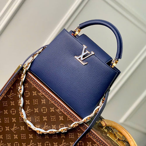 Túi Xách LV Capucines BB M23363 Màu Xanh Đậm Siêu Vip Size 27cm