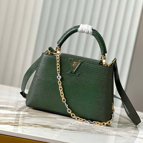 Túi Xách LV Capucines BB M48865 Màu Xanh Rêu Siêu Cấp 27 cm