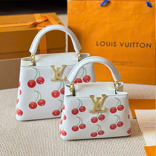 Túi Xách LV Capucines Da Bò Cao Cấp Màu Trắng Full box Size 27cm