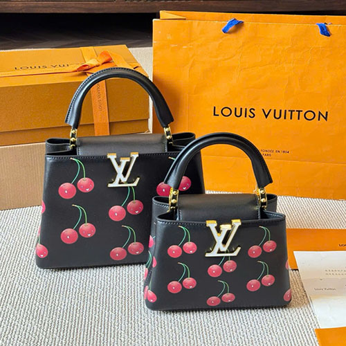 Túi Xách LV Capucines Da Bò Cao Cấp Màu Đen Full box Size 27cm