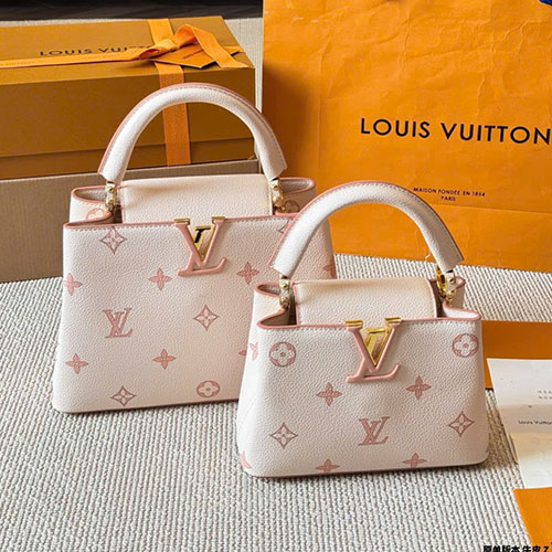 Túi Xách LV Capucines Da Bò Cao Cấp Màu Hồng Full box Size 27cm