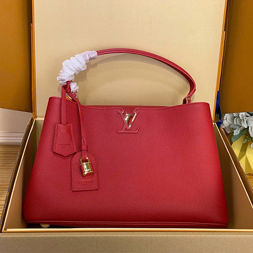 Túi xách LV Capucines Large Taurillon Leather – M26319 – Siêu VIP - màu đỏ