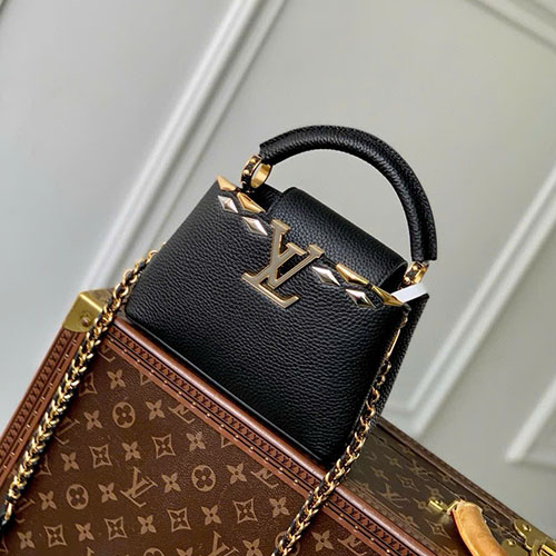 Túi Xách LV Mini Capucines Màu Đen Siêu Vip Size 21cm