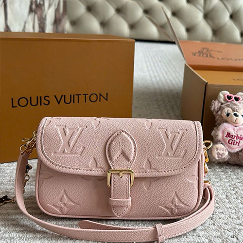 Túi Xách LV Nano Baguette Màu Hồng Full Box 18 cm