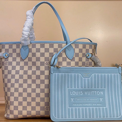 Túi xách LV Neverfull Inside Out MM Damier Azur siêu VIP – N40946