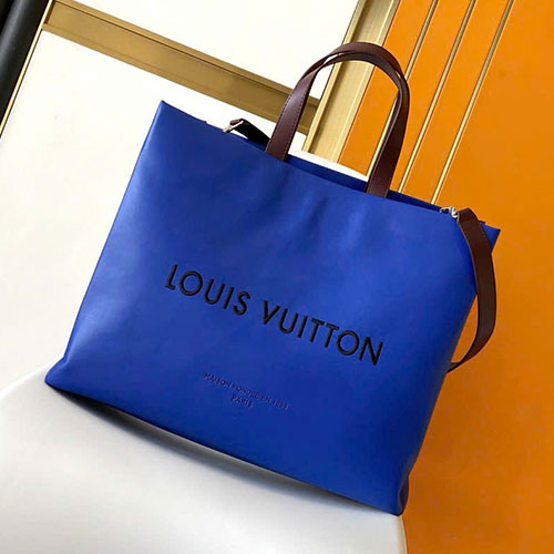 Túi Xách LV Shopper Tote MM M24457 Màu Xanh Siêu Cấp Size 40cm
