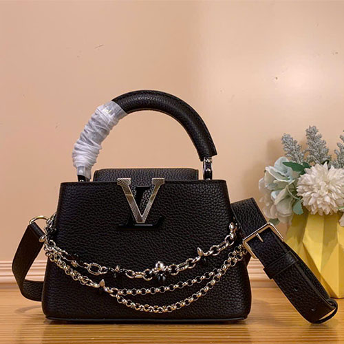Túi Xách LV Siêu VIP Capucines Mini - màu đen
