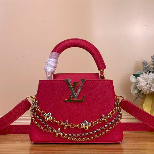 Túi Xách LV Siêu VIP Capucines Mini - màu đỏ