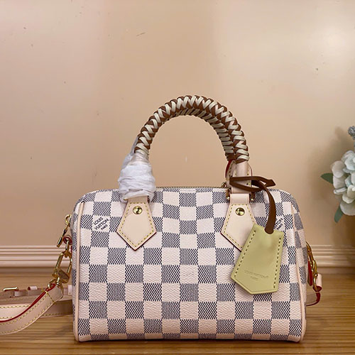 Túi xách LV Speedy Bandoulière 20 Damier Azur đan tay siêu VIP – N40950