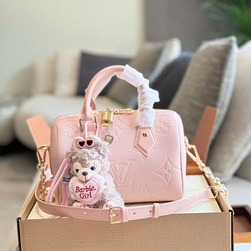 Túi Xách LV Speedy Pillow 20 Màu Hồng Fullbox Size 20cm