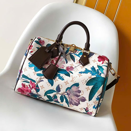 Túi xách LV Speedy Soft 30 Boho Monogram Phối Da Đà Điểu Siêu Cấp