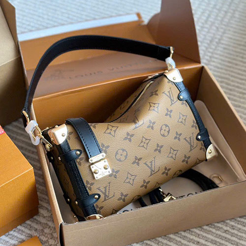 Túi Xách LV Trunk 0605 Màu Nâu Phối Đen Full box Size 23 cm