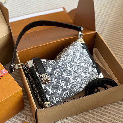 Túi Xách LV Trunk 0605 Màu Xám Phối Đen Full box Size 23 cm