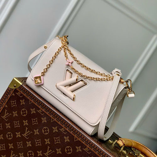 Túi Xách LV Twist MM Slim M14341 Màu Kem Siêu Vip Size 23cm
