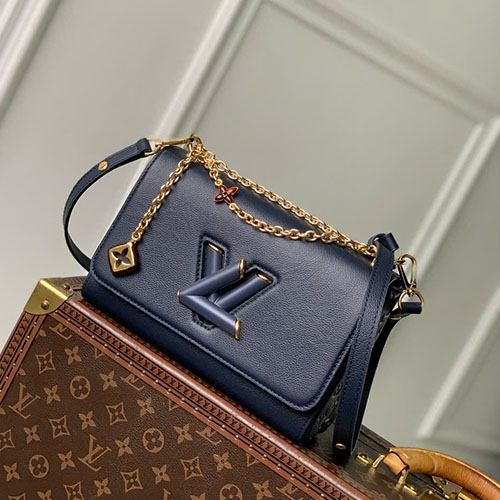 Túi Xách LV Twist MM Slim M14342 Màu Xanh Siêu Vip Size 23cm