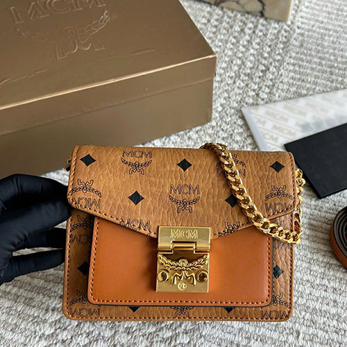 Túi Xách  MCM TRACY Màu Cam Full box Size 22 cm