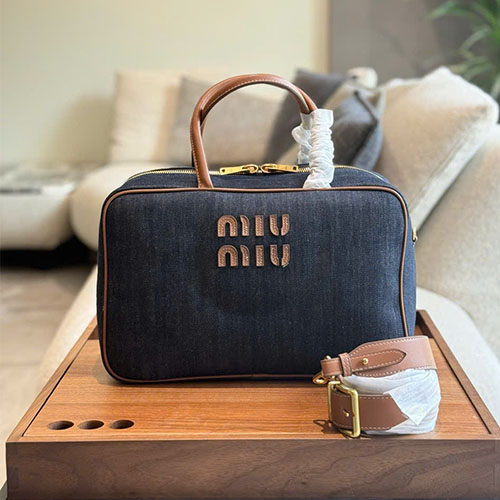 Túi Xách Miu Miu Beau Denim Bag Màu Xanh Full Box