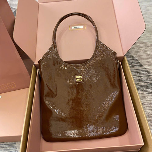 Túi Xách Miu Miu IVY Naplak Da Dầu Bóng 5BG21Siêu Cấp Size 40 cm